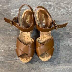 Michael Kors Tan Leather Wedges